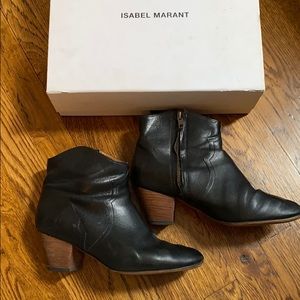 Isabel Marant Dicker boots black leather 9 western